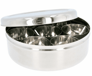 31cm Extra Large S/S Solid Lid Masala Dabba Spice Tin (Size 16)