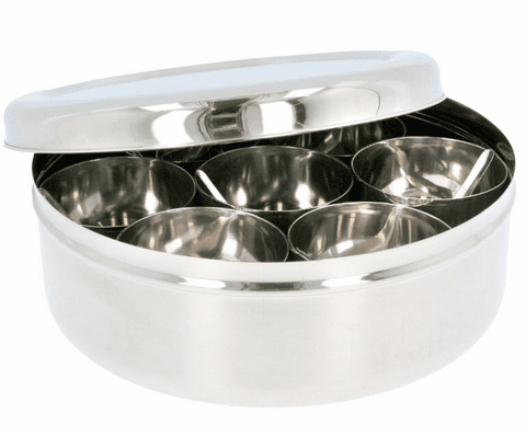 31cm Extra Large S/S Solid Lid Masala Dabba Spice Tin (Size 16)