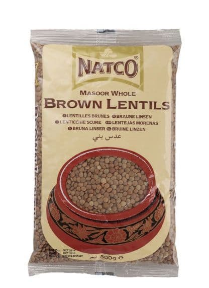 Brown Lentils (Whole Masoor Dal) 500g | Buy Online at the Asian Cookshop