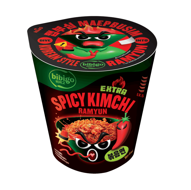 Bibigo Cup Ramyun Extra Spicy Kimchi Ramen | Buy Online at the Asian Cookshop