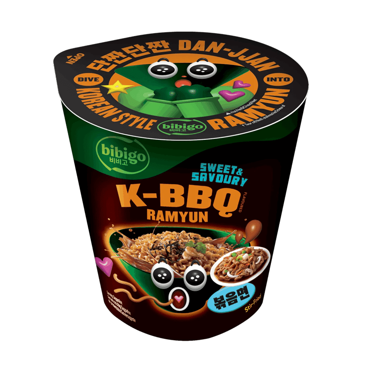 Bibigo Cup Ramyun K-BBQ (Sweet & Savoury Ramen) | Buy Online at the Asian Cookshop