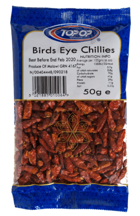 Birds Eye Chillies (Dried Extra Hot Red Chilli)