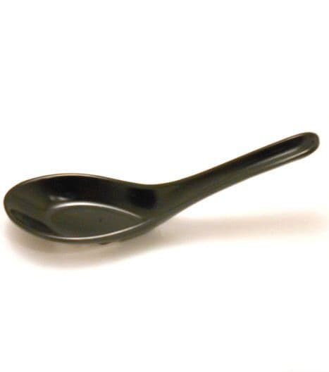 Black Melamine Oriental Rice Soup Spoon