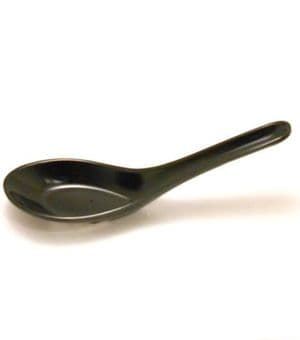 Black Melamine Oriental Rice Soup Spoon