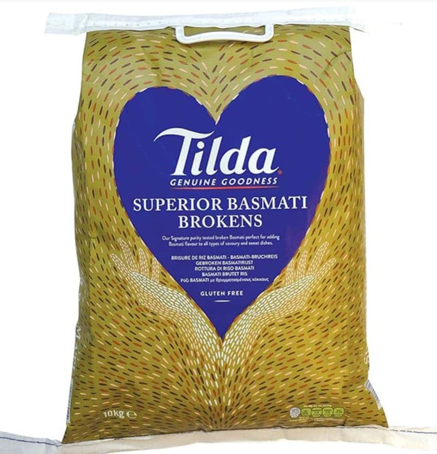 Tilda Broken Basmati Rice (10kg) | Buy Online at The Asian Cookshop.