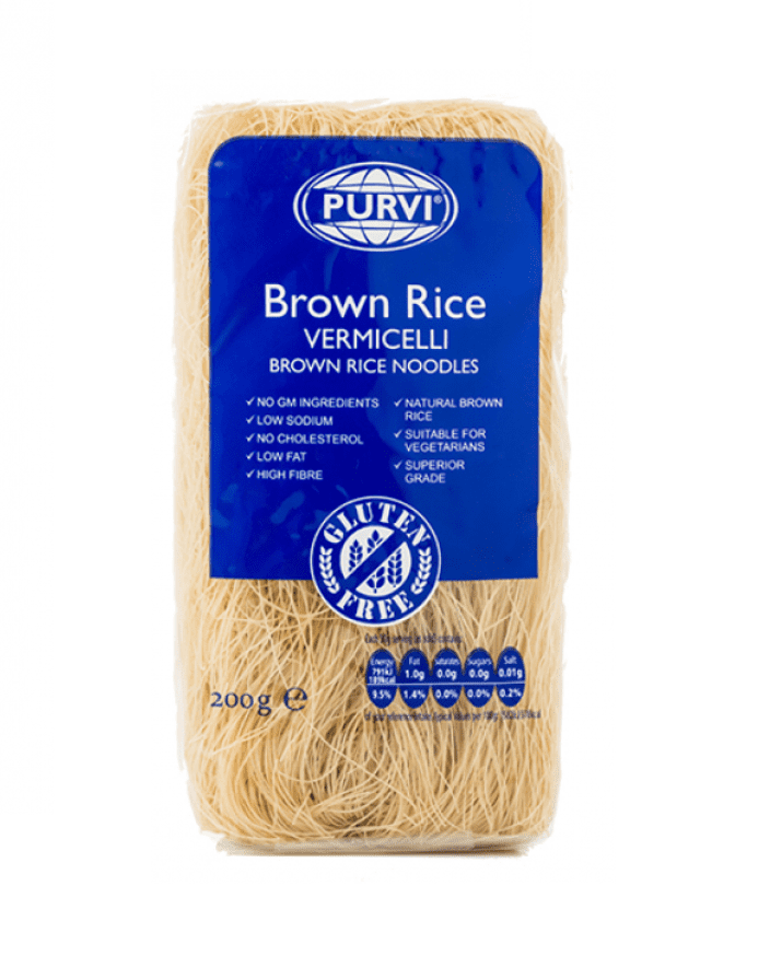 Brown Rice Noodles (Brown Fine Vermicelli) by Purvi | Buy Online at the Asian Cookshop