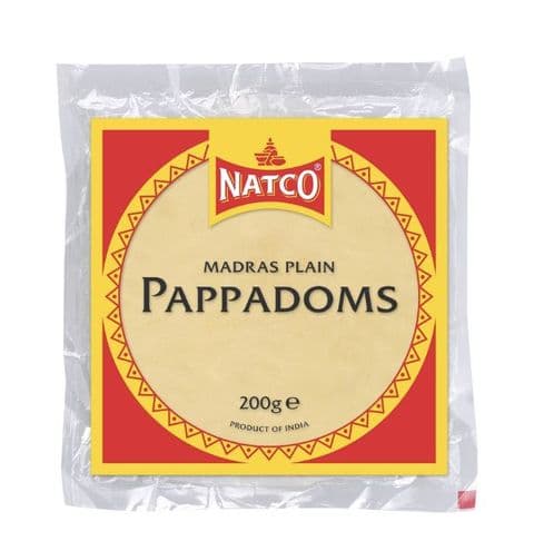 BULK BUY/CASE - Plain Madras Poppadoms (60 x 200g)