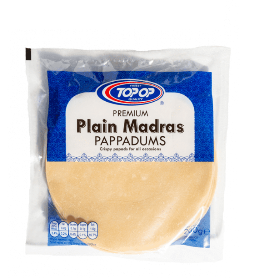 BULK BUY/CASE - Plain Madras Poppadoms | Buy Online at the Asian Cookshop
