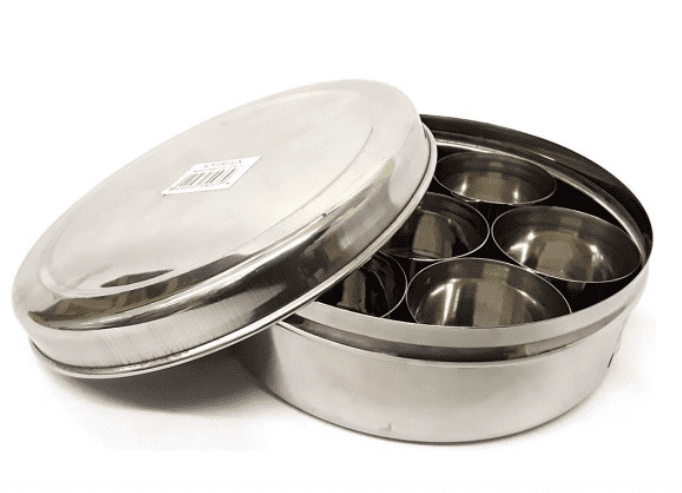 Cook's 20cm S/S Lid Solid Masala Dabba Spice Tin (Size 12) | Buy Online at the Asian Cookshop