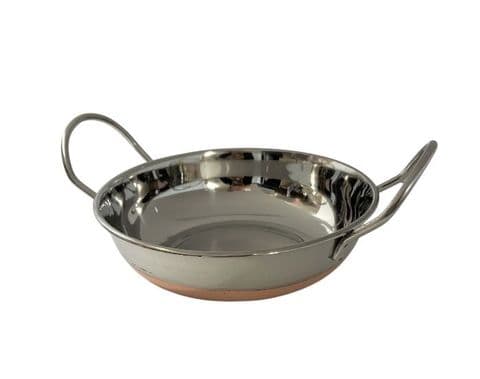 Copper Base Stainless Steel Balti Dish 17cm