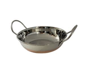 Copper Base Stainless Steel Balti Dish 17cm