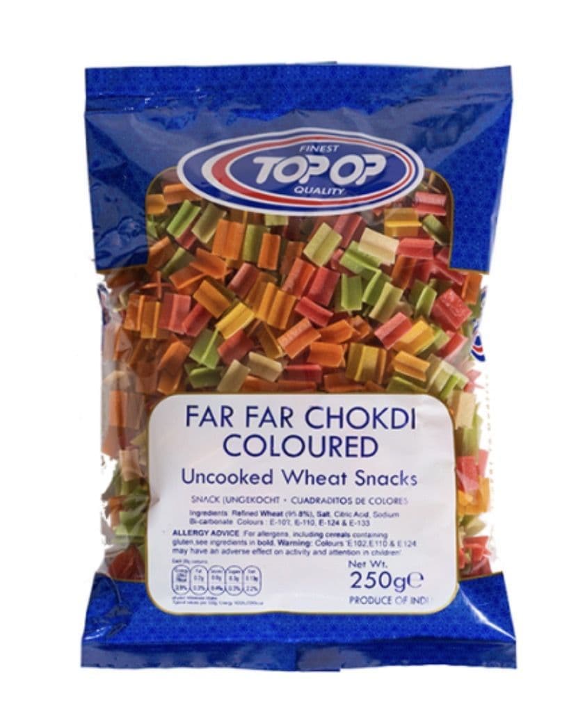 Far Far Coloured Wheat Snack (Chokdi) (Uncooked) | Buy Online at the Asian Cook Shop