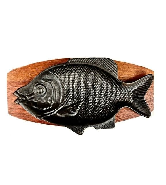 Fish Design Cast Iron Sizzling Platter (with Stand) | Buy Online at The Asian Cookshop.
