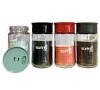 Glass Spice Jar Set of 4 (Multi-Sprinkle Lid) | Buy Online at The Asian Cookshop.
