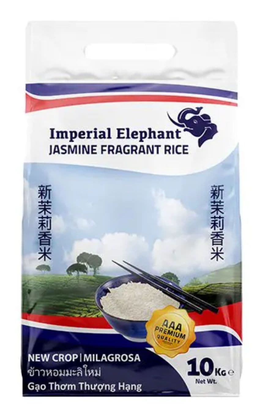 Imperial Elephant 10KG Premium AAA Jasmine Fragrant Rice | Buy Online at The Asian Cookshop.
