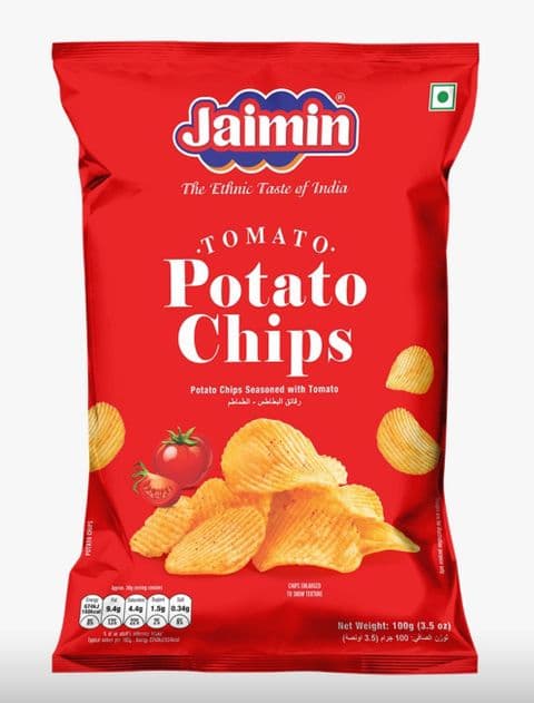 Indian Potato Chips (Spicy Tomato Flavour Crisps) by Jaimin