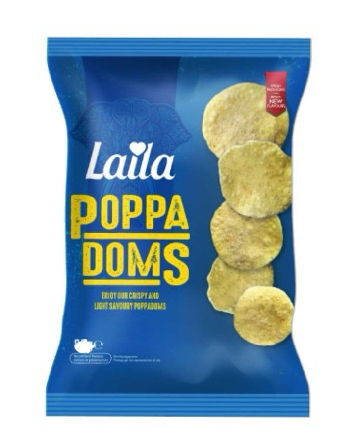 Laila Ready to Eat Poppadoms (Plain) | Buy Online at the Asian Cookshop