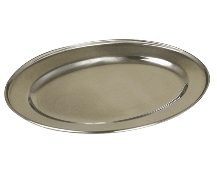 Large Stainless Steel Platter (30cm Serving Flat) | Buy Online at The Asian Cookshop.