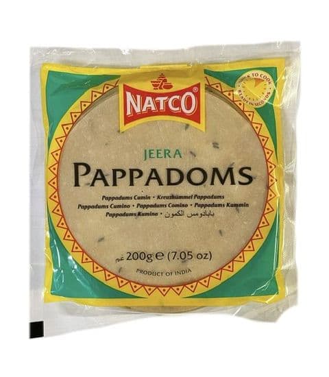 Natco Jeera (Cumin) Poppadoms (Madras Restaurant Style Pappadoms)