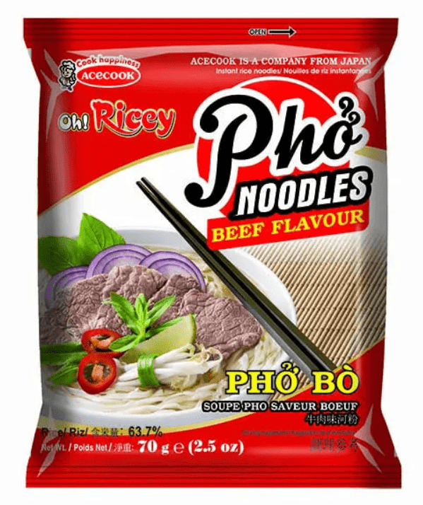 Oh! Ricey Pho Beef Flavour Instant Rice Noodles | Buy Online at the Asian Cookshop