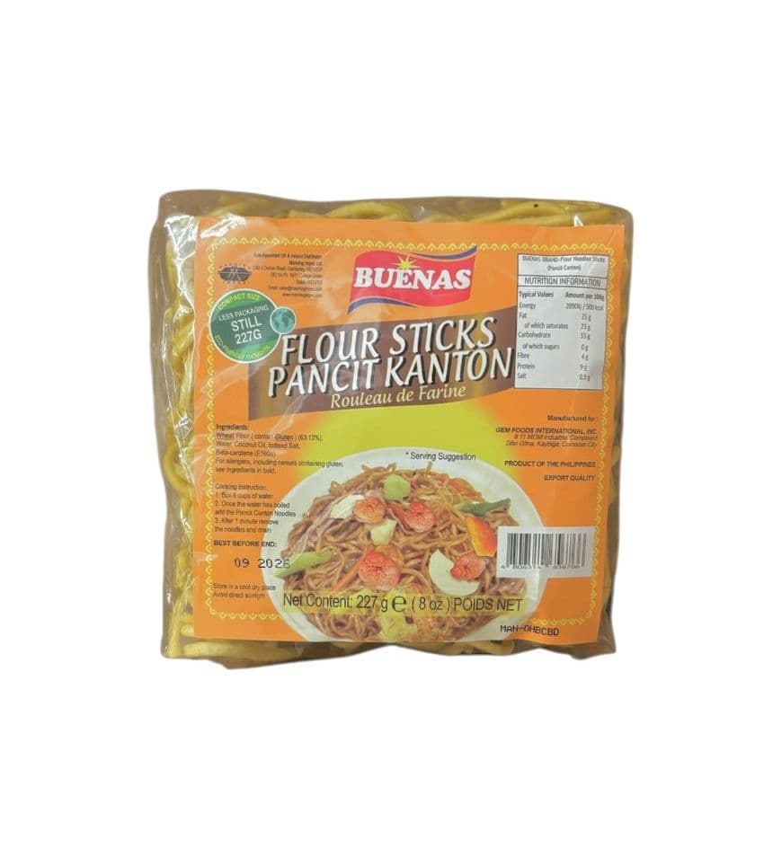 Pancit Kanton (Canton Flour Stick Noodles) by Buenas | Buy Online at The Asian Cookshop.
