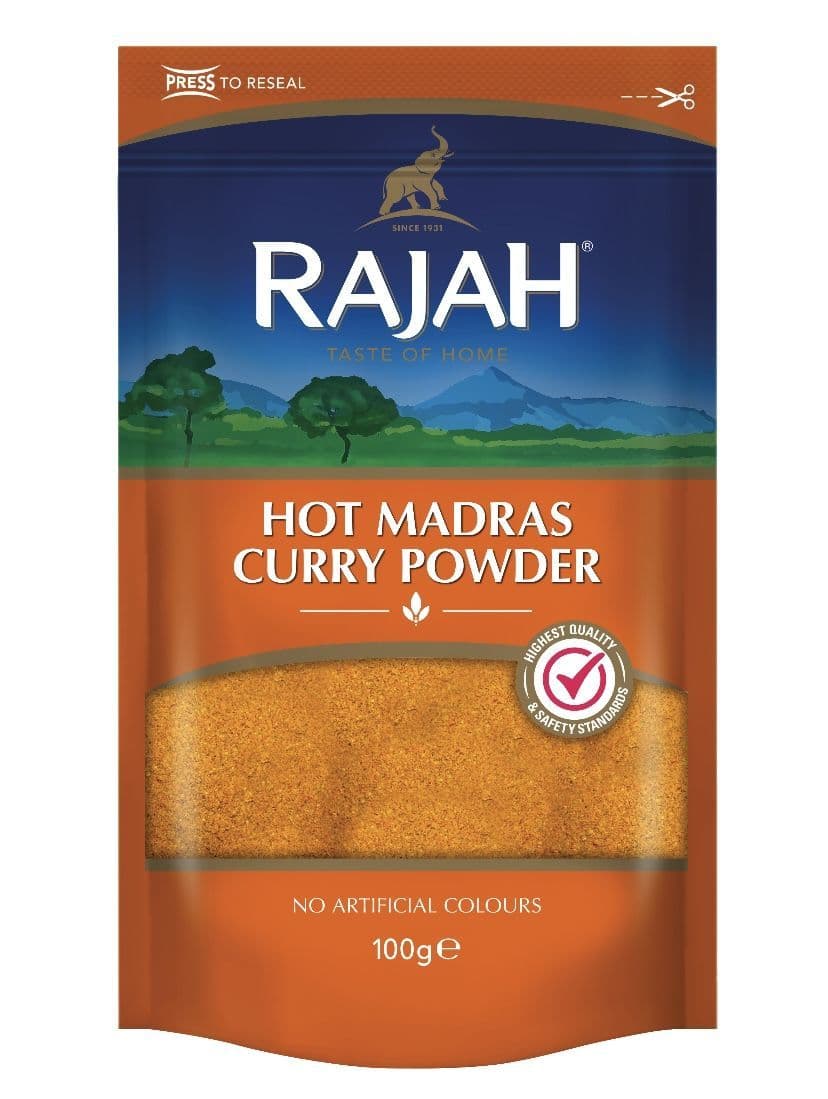 Curry Powder Raja Rajah Hot Madras Curry Powder 100g | Buy Online at the Asian Cookshop