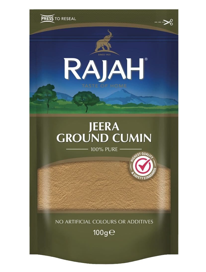 Rajah Jeera Powder (Ground Cumin) (Resealable Pouch) | Buy Online at The Asian Cookshop.
