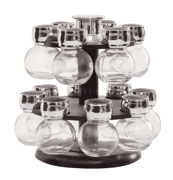 Revolving 2 Tier (14 Bottle) Spice Rack | Buy Online at The Asian Cookshop.