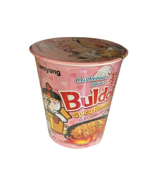 Samyang Cup Buldak Carbonara Flavour Spicy Ramen | Buy Online at the Asian Cookshop