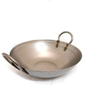 Small Karahi Balti Pan (Flat Based Small Steel Indian Karhai/Kadai)