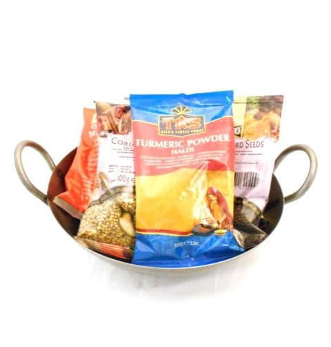Steel Karahi Pan & Spice Gift Set