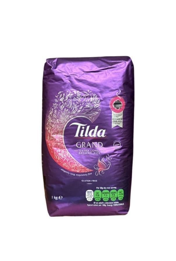 Tilda Grand Extra Long Basmati Rice 1KG | Buy Online at The Asian Cookshop