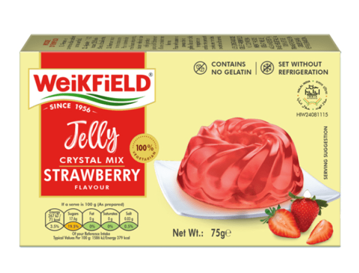 Vegetarian Jelly Crystals (Strawberry) By Weikfield | Buy Online at the Asian Cookshop