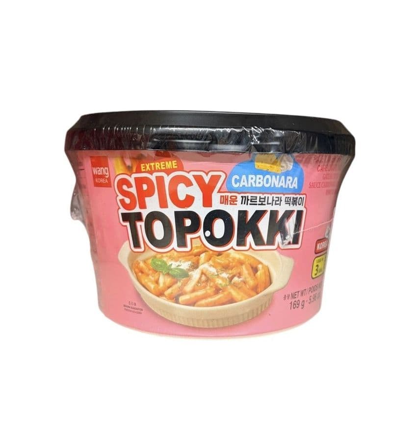 Wang Bowl Topokki Carbonara Flavour Rice Cakes (Tteokbokki) | Buy Online at the Asian Cookshop