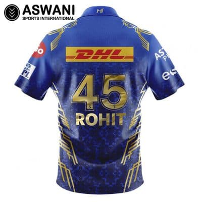 2022 Mumbai Indians MI Official Tata IPL Replica Match Jersey / Shirt - ROHIT 45