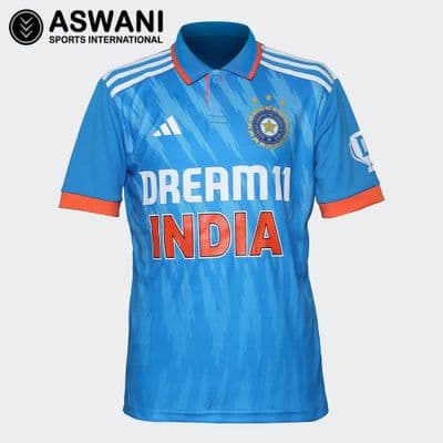 adidas India Cricket Kids Jersey, One Day ODI Dream11 Replica Edition Shirt 2023-2024