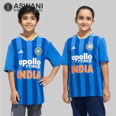 adidas India Cricket Kids Jersey, T20 Apollo Tyres Replica Edition Shirt 2026