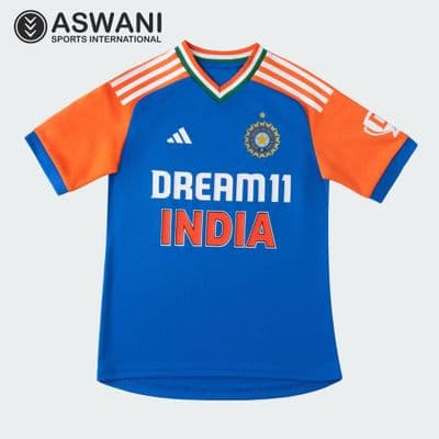 adidas India Cricket Kids Jersey, T20 Dream11 Replica Edition Shirt 2024-2025