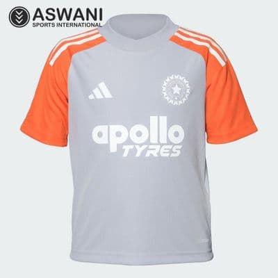 adidas India Cricket Kids Training Jersey, Replica Edition Shirt 2026, Halo Silver