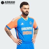adidas India Cricket Match Jersey, Mens T20 Player Edition Cricket Shirt 2024-2025