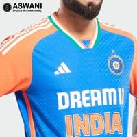 adidas India Cricket Match Jersey, Mens T20 Player Edition Cricket Shirt 2024-2025