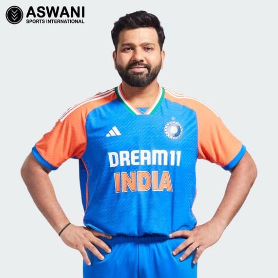 adidas India Cricket Match Jersey, Mens T20 Player Edition Cricket Shirt 2024-2025