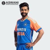 adidas India Cricket Match Jersey, Mens T20 Player Edition Cricket Shirt 2025, 2 Stars