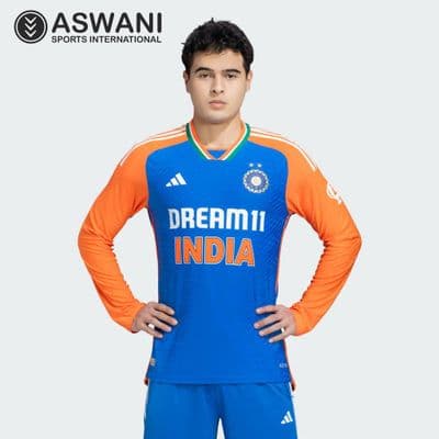 adidas India Cricket Match Jersey, Mens T20 Player Edition Cricket Shirt Long Sleeve 2025