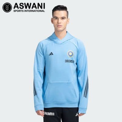adidas India Cricket Training Hoodie, Player Edition 2023-2024, Blue