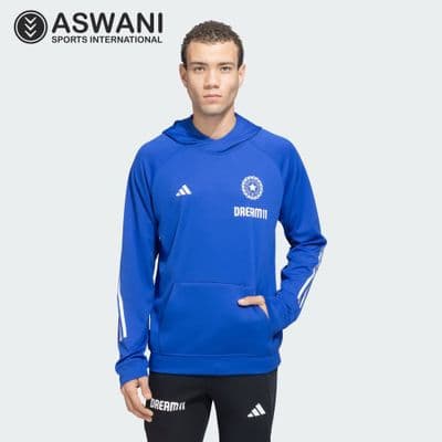 adidas India Cricket Training Hoodie, Player Edition 2025, Semi Lucid Blue