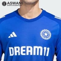 adidas India Cricket Training Jersey, Player Edition Shirt 2025, Semi Lucid Blue