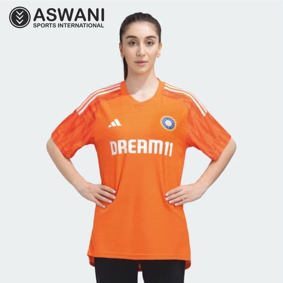 adidas India Cricket Training Jersey, Womens Player Edition 2023-2024, Orange