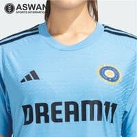adidas India Cricket Training Jersey, Womens Player Edition Shirt 2023-2024, Light Blue