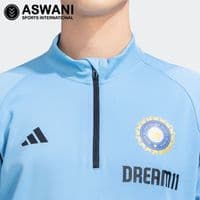 adidas India Cricket Training Track Top, Player Edition 2023-2024, Blue